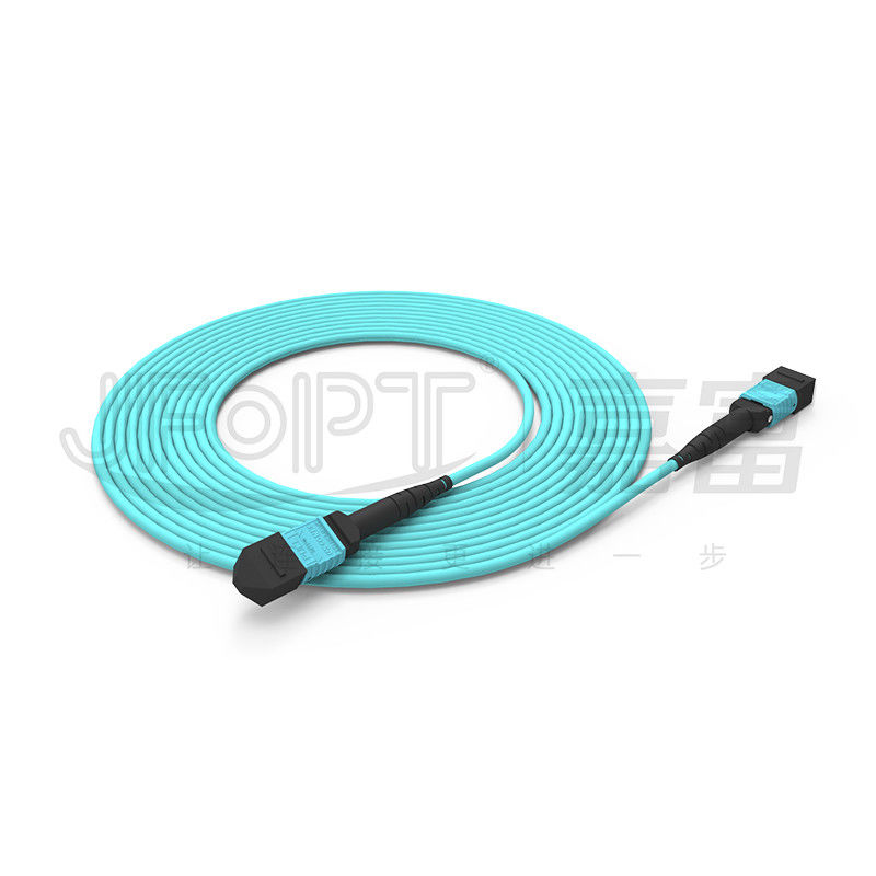 la correction de l'Aqua MTP de 3.0mm LSZH attachent le pullover OM3 OM4 OM5 de fibre de 16 noyaux à plusieurs modes de fonctionnement