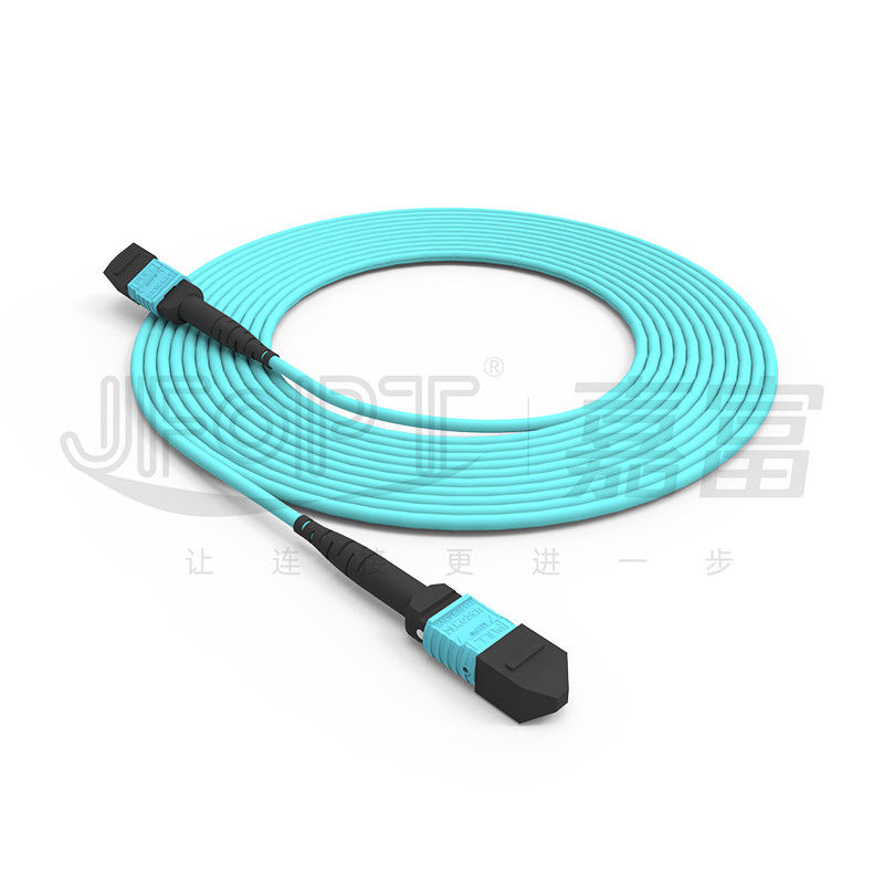 la correction de l'Aqua MTP de 3.0mm LSZH attachent le pullover OM3 OM4 OM5 de fibre de 16 noyaux à plusieurs modes de fonctionnement