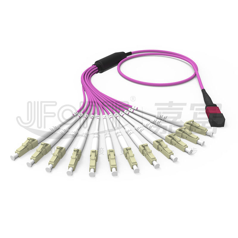 MPO - Fanout LC DX de la corde de correction d'évasion de LC 2.0mm avec l'olive standard de perte de millimètre d'agrafe