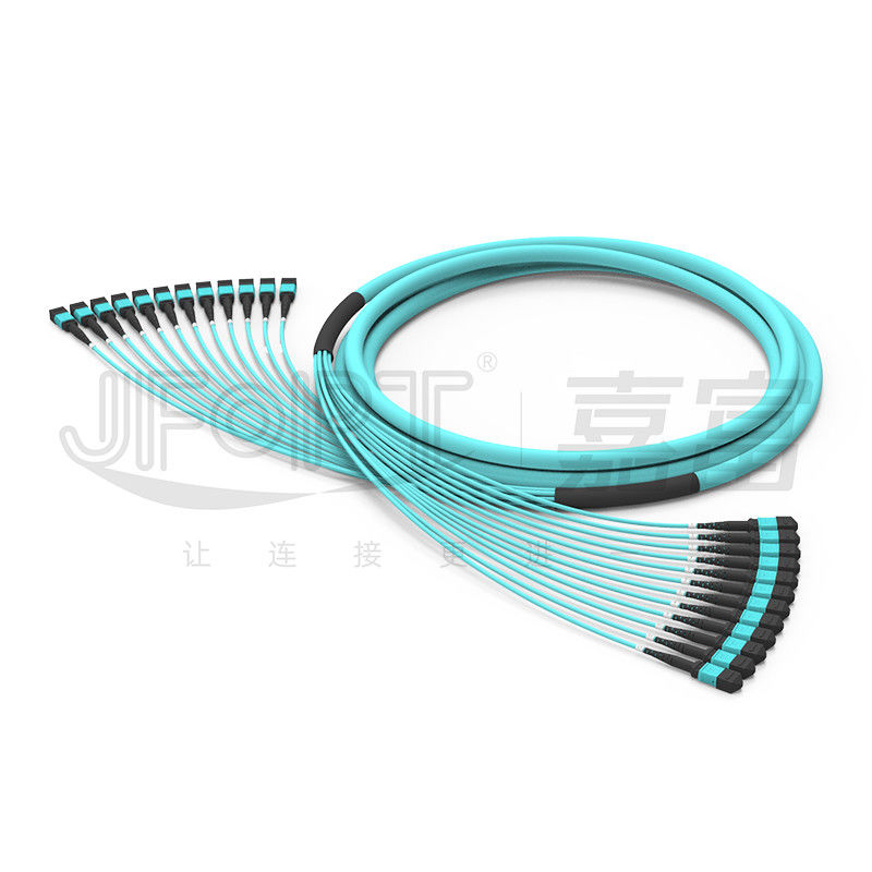 288 tronc optique à plusieurs modes de fonctionnement de fibre de PC du câble OFNR OFNP MPO de la sous unité OM3-300 Mpo des noyaux 12