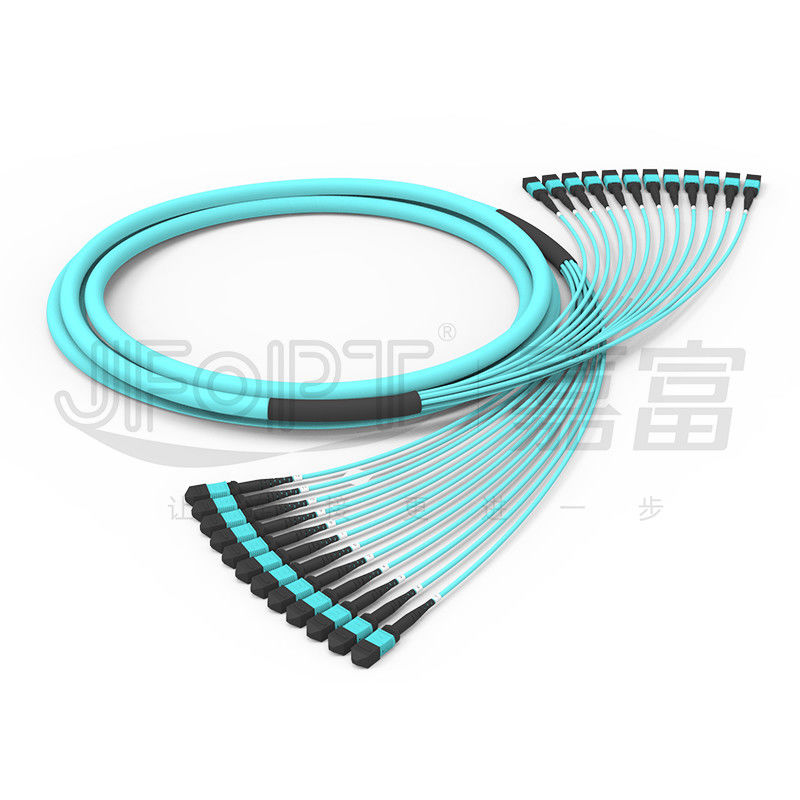 288 tronc optique à plusieurs modes de fonctionnement de fibre de PC du câble OFNR OFNP MPO de la sous unité OM3-300 Mpo des noyaux 12