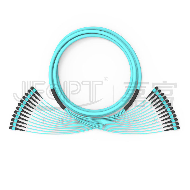 288 tronc optique à plusieurs modes de fonctionnement de fibre de PC du câble OFNR OFNP MPO de la sous unité OM3-300 Mpo des noyaux 12