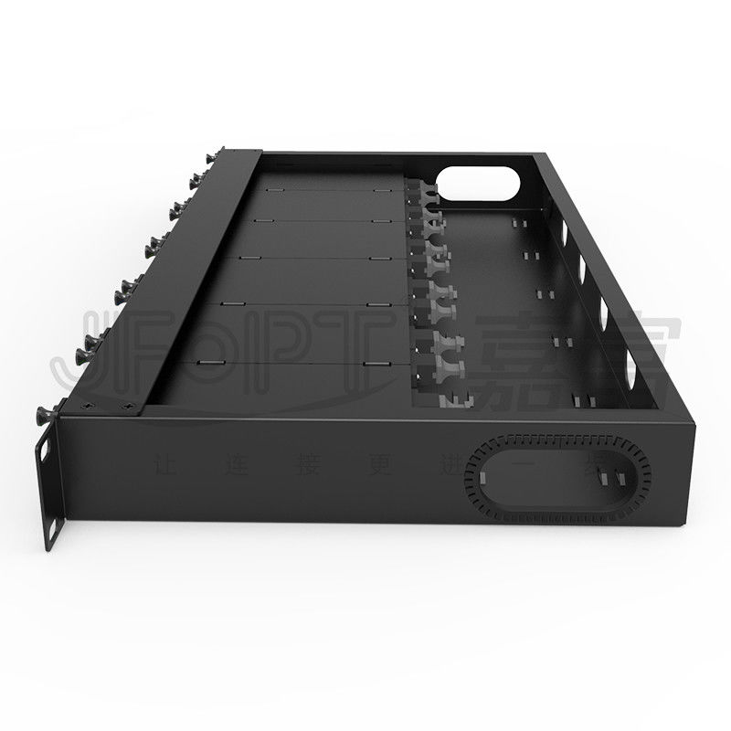 Tableau de connexion des fibres 1U standard noyaux de 19 pouces 144 avec des cassettes de 6PCS MPO-LC 24F MPO