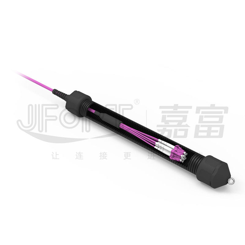 Le noyau de Mini Cable 12 a pré terminé le câble optique de fibre avec la branche à plusieurs modes de fonctionnement de la violette OM4 0.5m de connecteurs de LC UPC