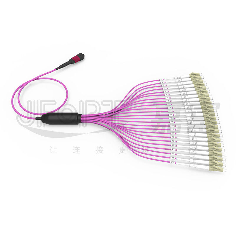 corde de correction de la branche MTP de 2.0mm LC MTP-LC 24 noyaux corde de correction de fibre de 3.0mm OM4