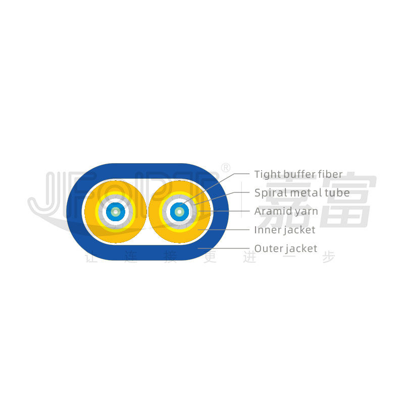 Câble optique blindé du câble 3.0mm de fibre de Dual Core sous blindé avec le tube en spirale