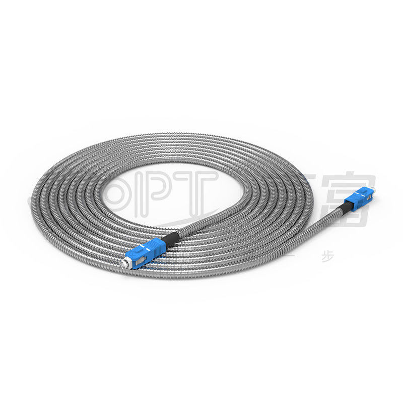 Écrasez la corde de correction blindée en spirale externe blindée d'intérieur de câble optique de fibre de 6.0mm