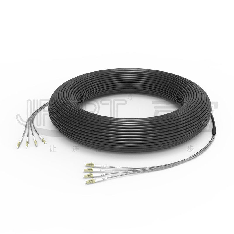 Câble tactique d'Ofc de fibre de fibres tactiques blindées simples du câble optique 2-4 personnalisable