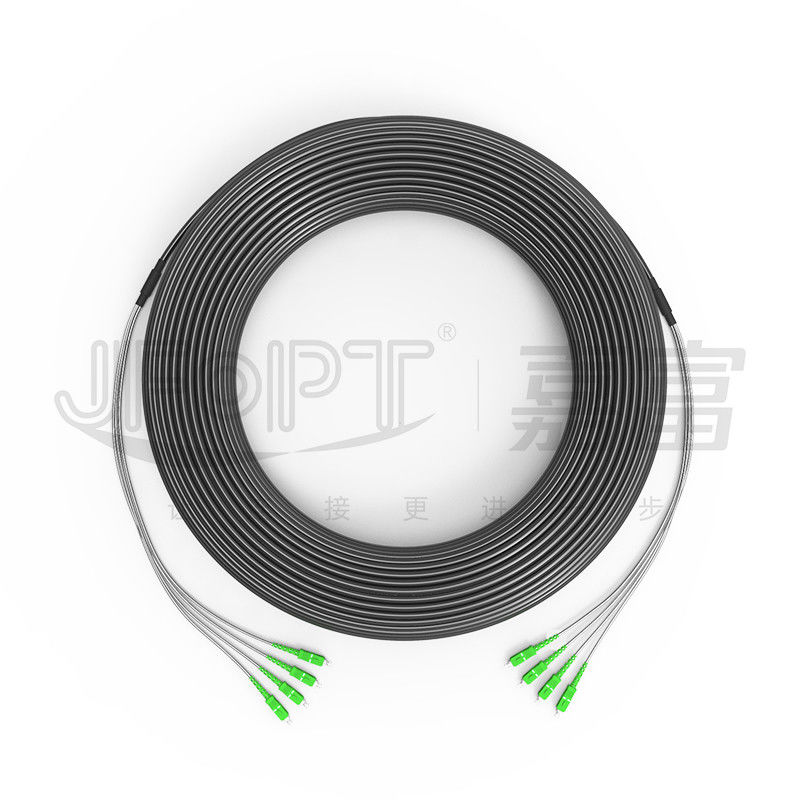 Câble tactique d'Ofc de fibre de fibres tactiques blindées simples du câble optique 2-4 personnalisable
