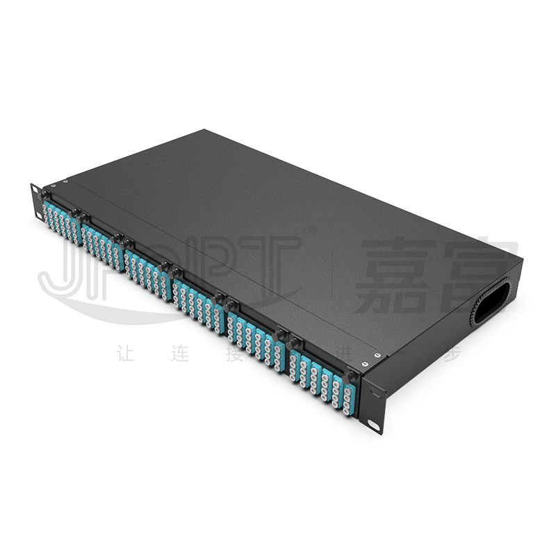 Cassettes MPO du panneau de brassage de fibre de bâti de support 6pcs avec 1pc 24 noyaux ou câble de MPO-LC de 2pcs 12 noyaux