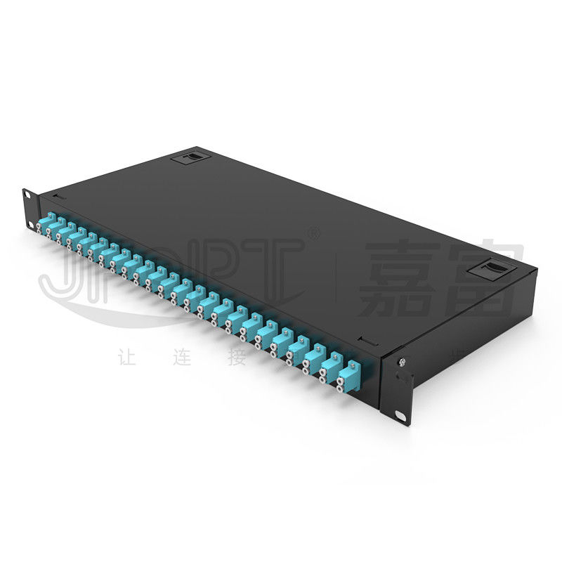 le tableau de connexions gauche de bâti de support du tableau de connexions de 1U ToolLess 24 LC duplexent 48 fibres