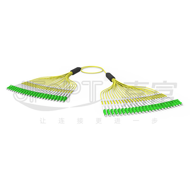 3.0mm ont pré terminé la branche externe jaune optique de la gaine LC/APC des noyaux G657A1 du câble 24 de fibre