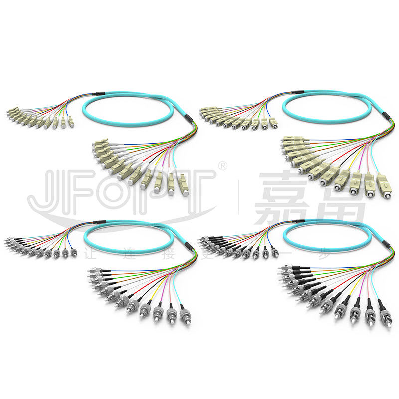 10 Gigabit Branch à ruban Multimode Cord de patch 2-24 Noyaux OM3/OM4 Aqua LSZH Branch 2.0/3.0mm