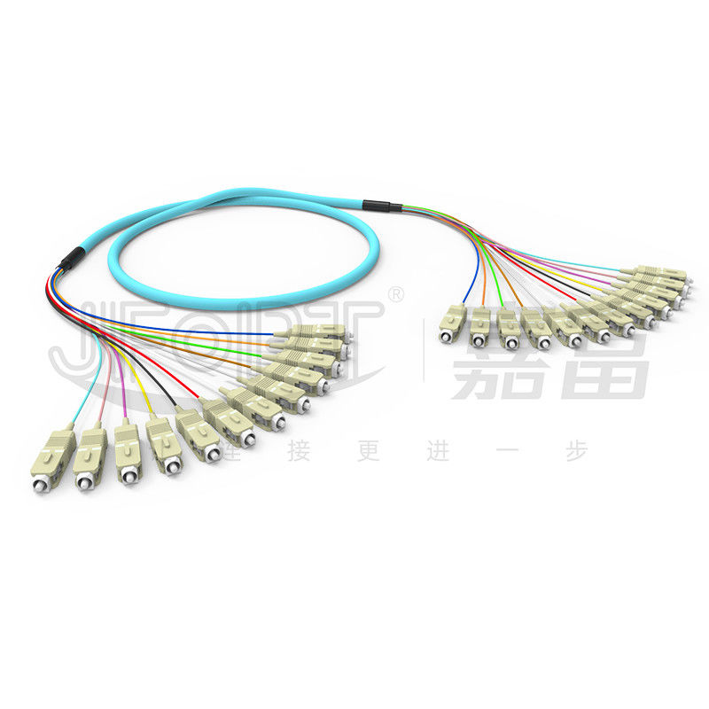 10 Gigabit Branch à ruban Multimode Cord de patch 2-24 Noyaux OM3/OM4 Aqua LSZH Branch 2.0/3.0mm