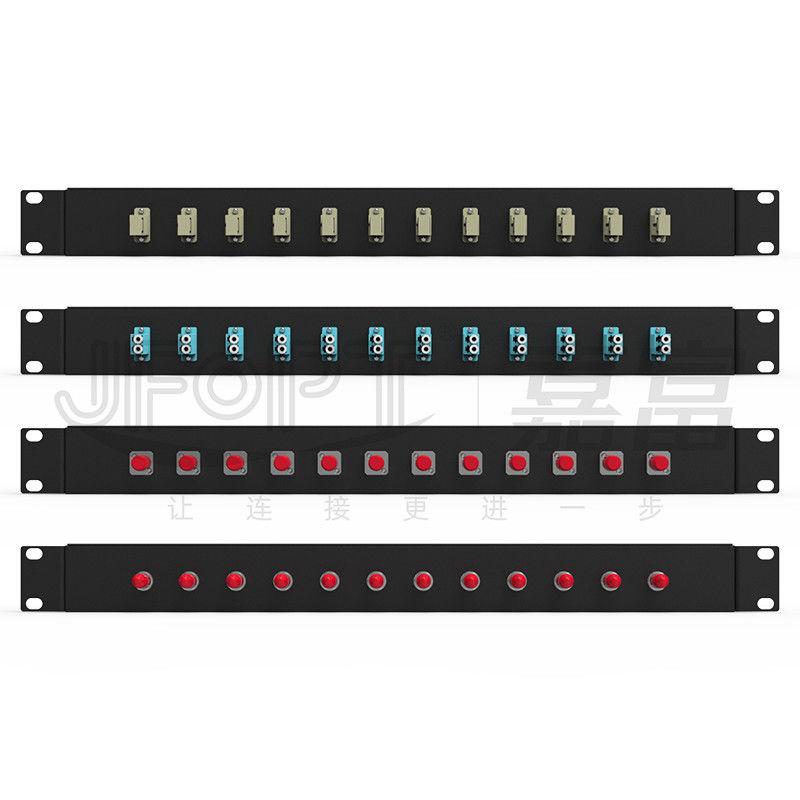 LC/SC/FC/ST Rack Mount Fiber Patch Panel 12/24core avec ouverture de bouton de porte de 19 pouces