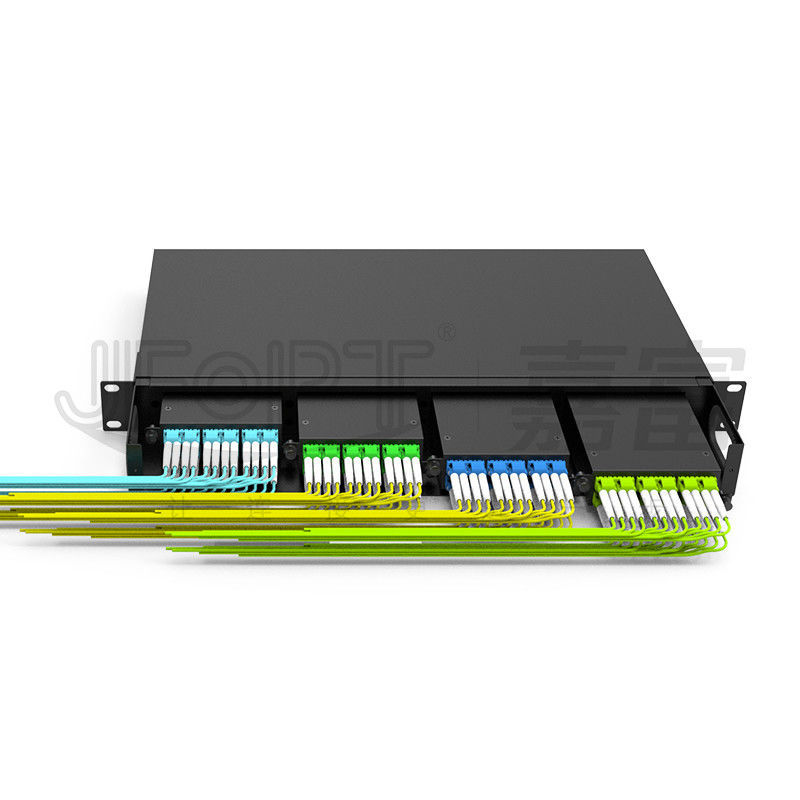 19 pouces 1U 96 noyau 4 pièces boîte de module MPO Panneau de patch ODF avec séquence de fil standard par défaut