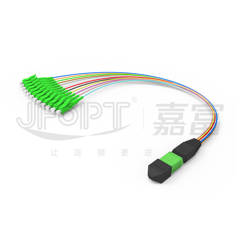 MPO-LC 0.9mm 12Cores Breakout Cable Longueur personnalisée SM G657a1 Fibre Module à fibres multiples Adaptateur de boîte de patch Cord