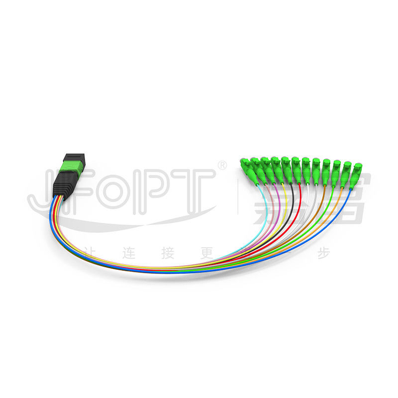 MPO-LC 0.9mm 12Cores Breakout Cable Longueur personnalisée SM G657a1 Fibre Module à fibres multiples Adaptateur de boîte de patch Cord