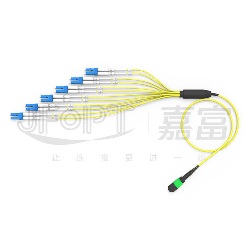 Conception de longueur inégale MPO-LC s'adapte aux environnements de câblage complexes SM Breakout Cable 12 Fibre personnalisable LC DX Patch Cord