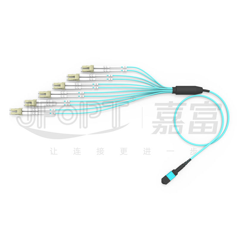Cable de rupture MPO sans câble de patch avec connecteur LC 12 fibres OM3 OM4 MPO unique