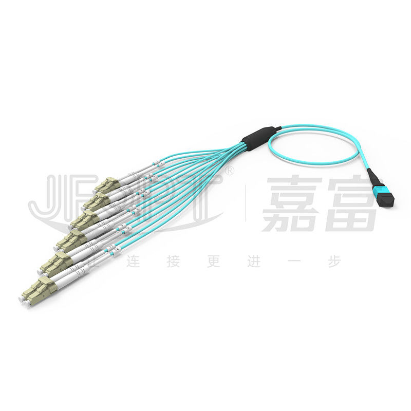 Cable de rupture MPO sans câble de patch avec connecteur LC 12 fibres OM3 OM4 MPO unique