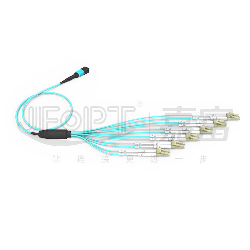 Cable de rupture MPO sans câble de patch avec connecteur LC 12 fibres OM3 OM4 MPO unique