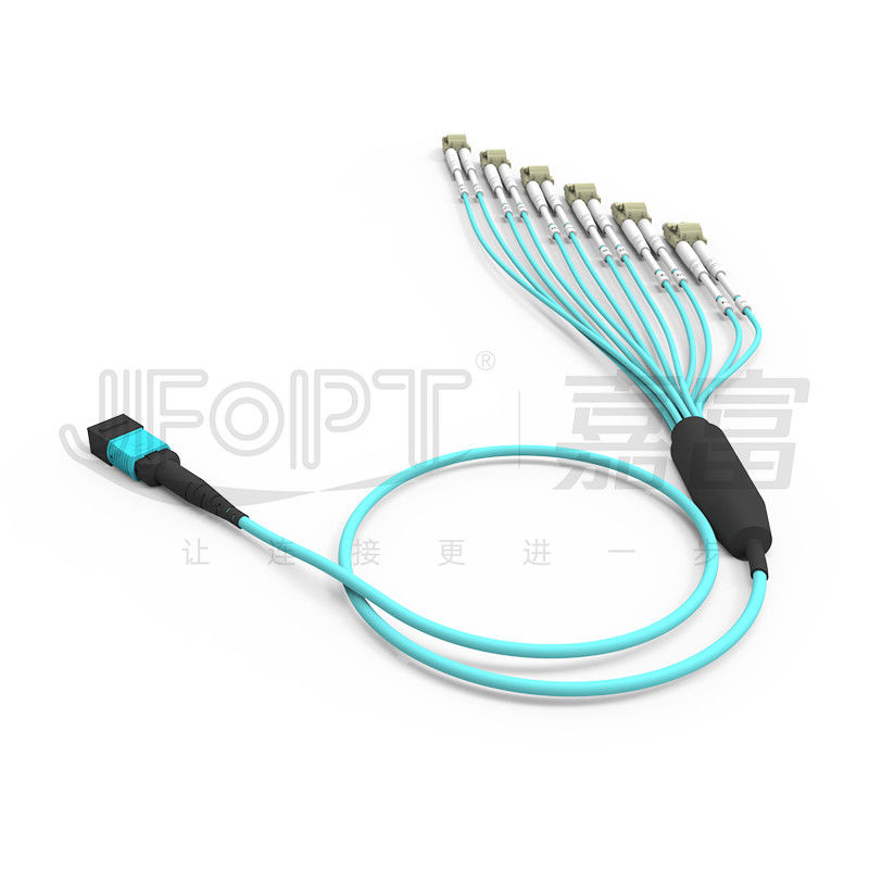 Cable de rupture MPO sans câble de patch avec connecteur LC 12 fibres OM3 OM4 MPO unique